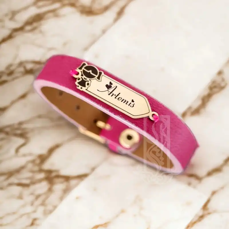 دستبند طلا 18 عیار دخترانه لیردا مدل اسم آرتمیس 6744