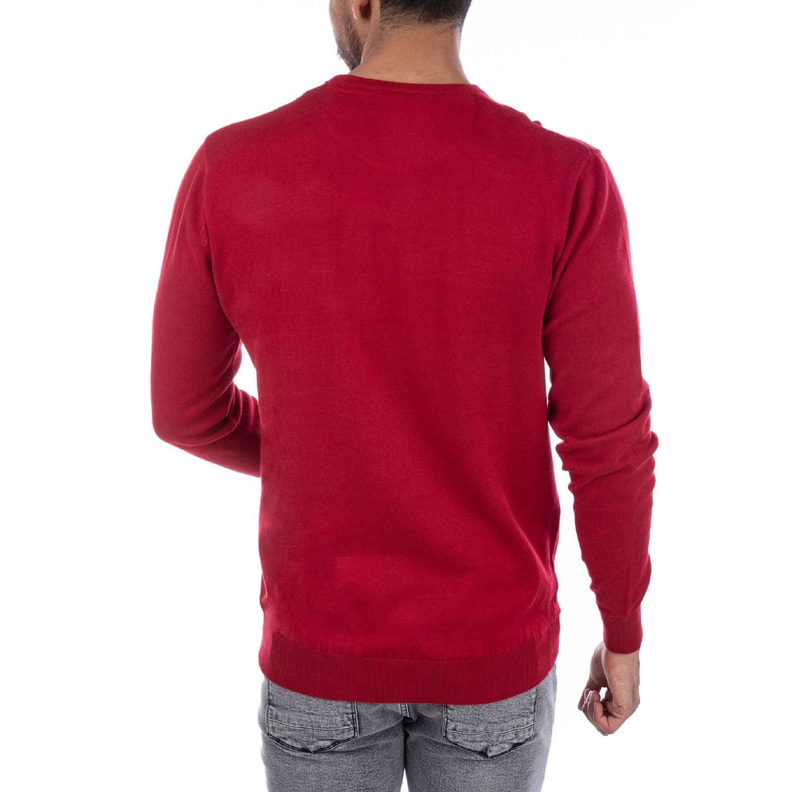 پلیور مردانه جوتی جینز مدل یقه گرد کد 122186 رنگ قرمز -  - 2