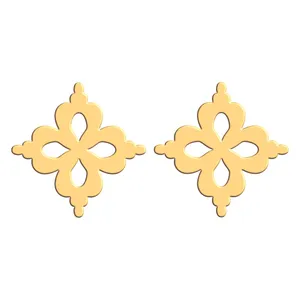 گوشواره طلا 18 عیار زنانه فرشته مدل اسلیمی WEL-000096