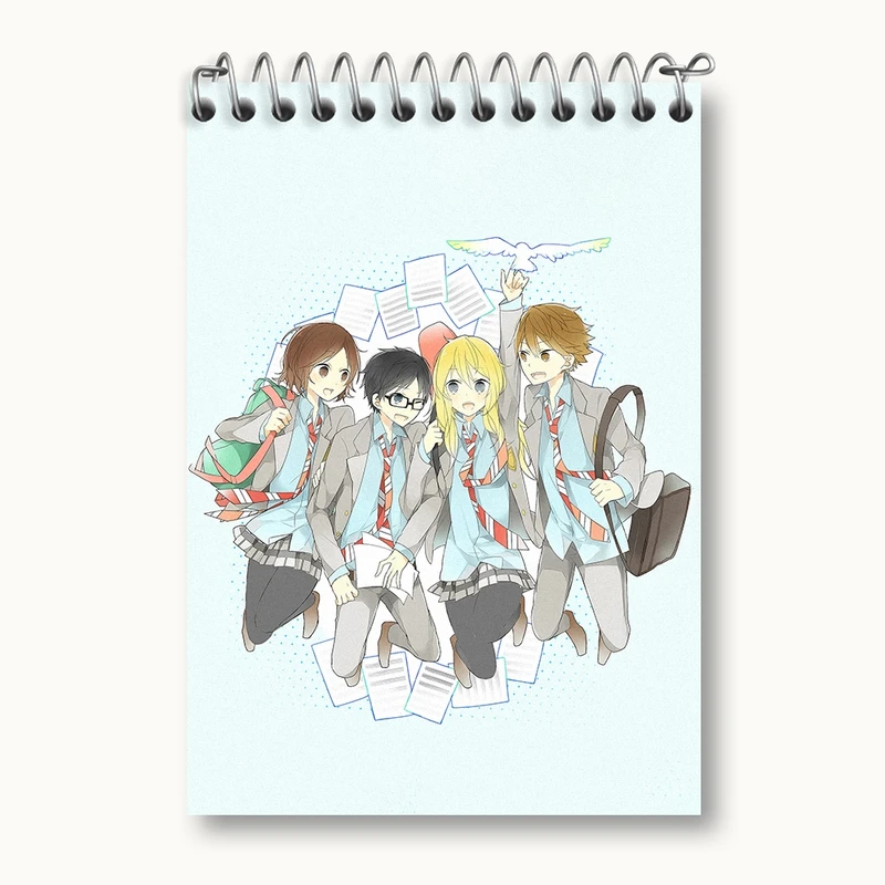 دفتر یادداشت 50 برگ خندالو مدل انیمه دروغ تو در آوریل کد 32471