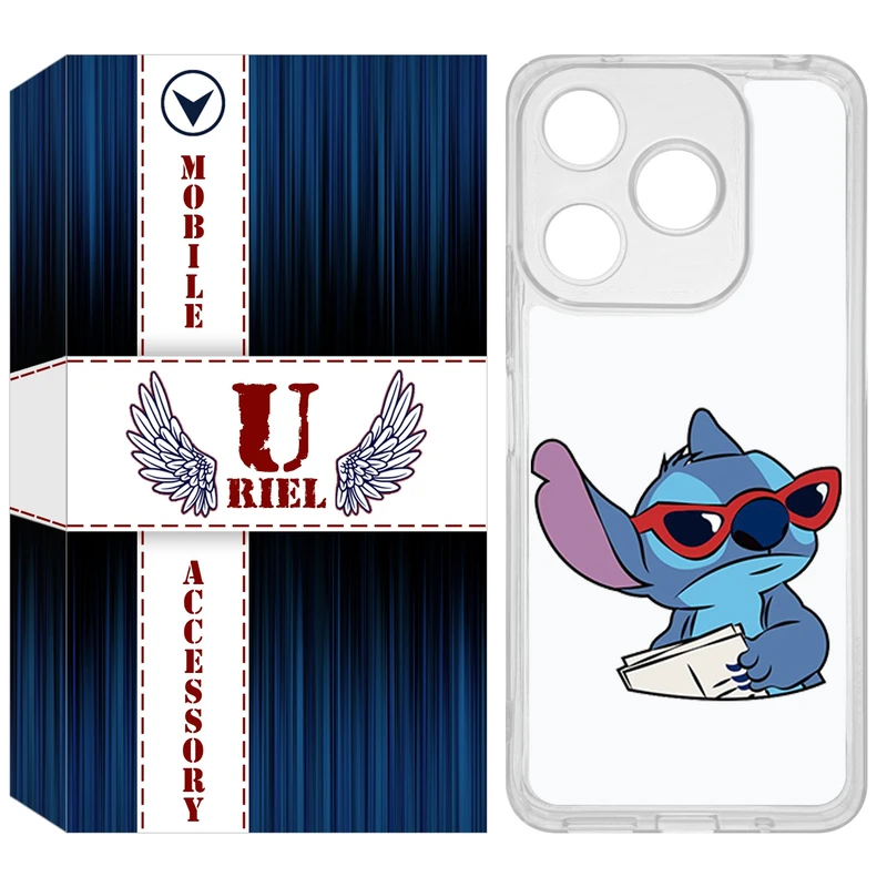 کاور یوریل مدل Clear کد 69 طرح استیچ مناسب برای گوشی موبایل شیائومی Redmi 13X / 13 / Poco M6 4G