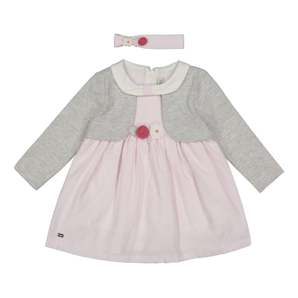 ست پیراهن و هدبند نوزادی ایندیگو مدل 23174