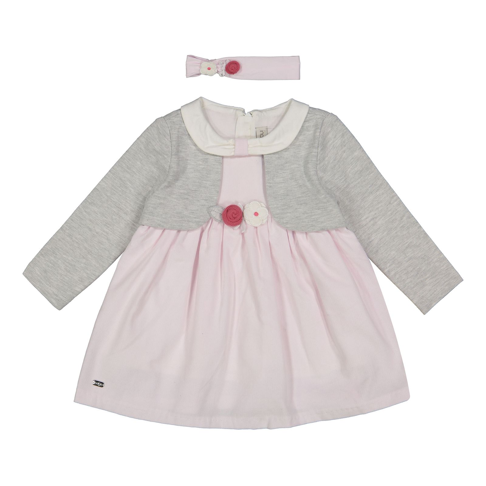 ست پیراهن و هدبند نوزادی ایندیگو مدل 23174 - - 1