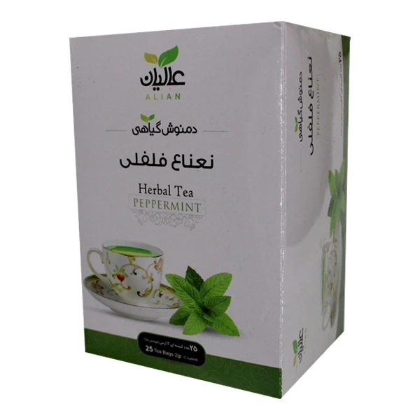  دمنوش کیسه ای نعنا فلفلی عالیان بسته 25 عددی