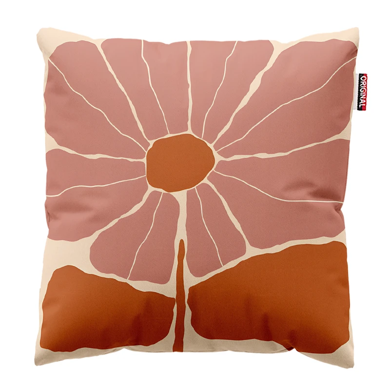 کوسن پاد آفرین مدل مینیمال طرح گل و برگ کد PK403626 سایز 40*40 سانتی متر