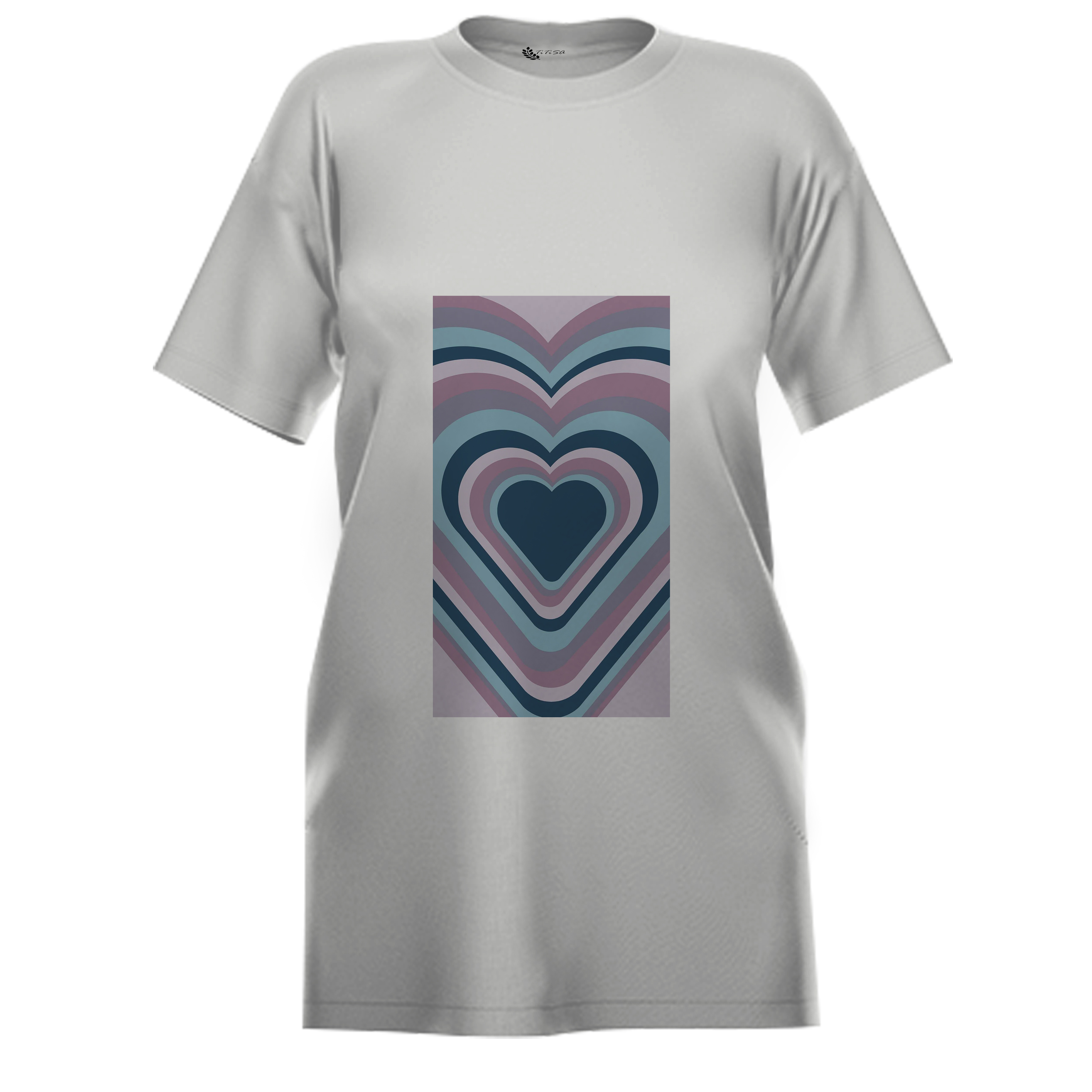 تی شرت لانگ زنانه مدل قلب