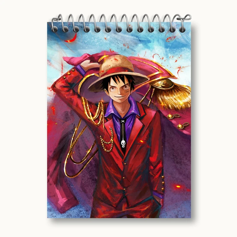 دفتر یادداشت 50 برگ خندالو مدل لوفی انیمه وان پیس One Piece کد 17236