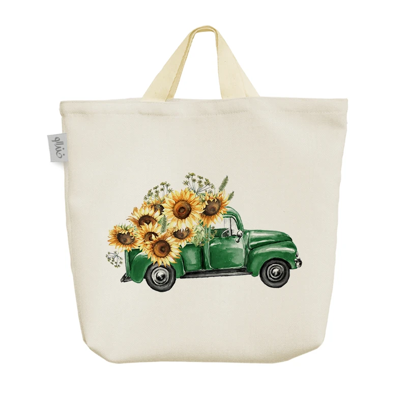 ساک خرید خندالو مدل ماشین گل آفتابگردان کد H1977