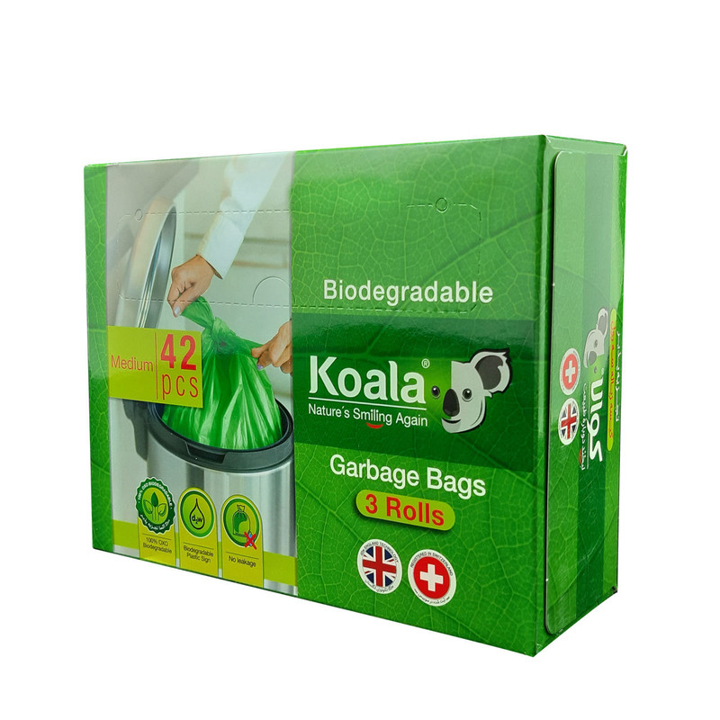 کیسه زباله کوالا مدل Biodegradable سایز متوسط بسته 42 عددی