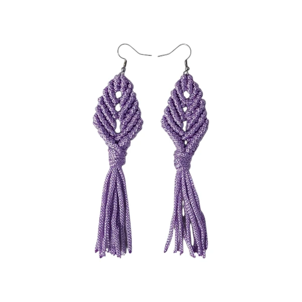 گوشواره آویز زنانه مدل مکرومه