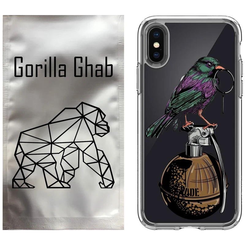 کاور گوریلا قاب مدل CLG کد 31 طرح پرنده مناسب برای گوشی موبایل اپل iPhone X / XS