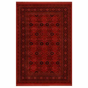 فرش ماشینی بزرگمهر طرح بلوچی کد78001 زمینه لاکی
