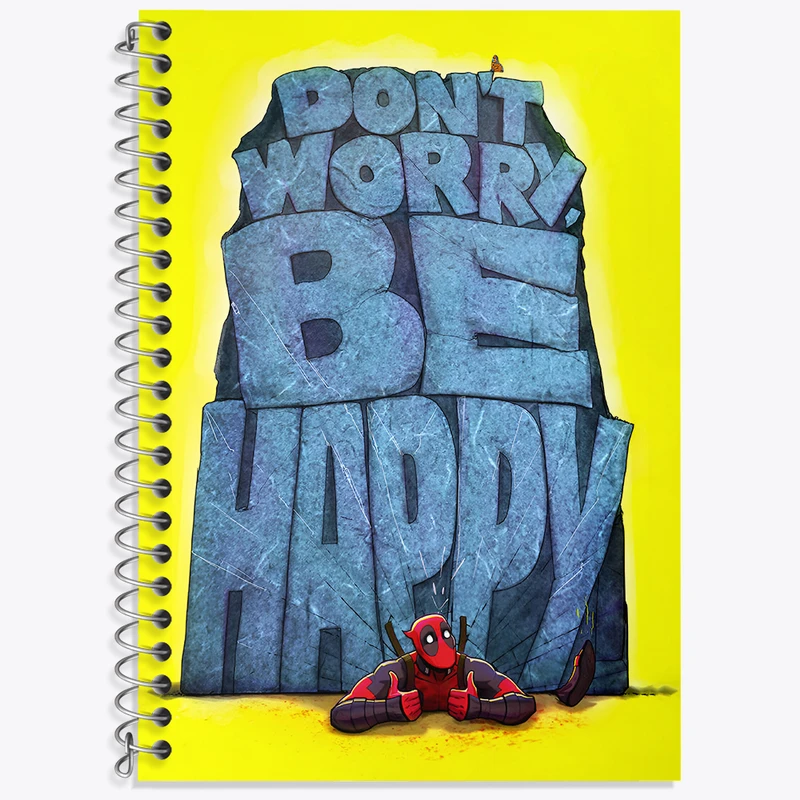 دفتر زبان 50 برگ خندالو مدل سه خط طرح ددپول مارول (Marvel) کد N5992