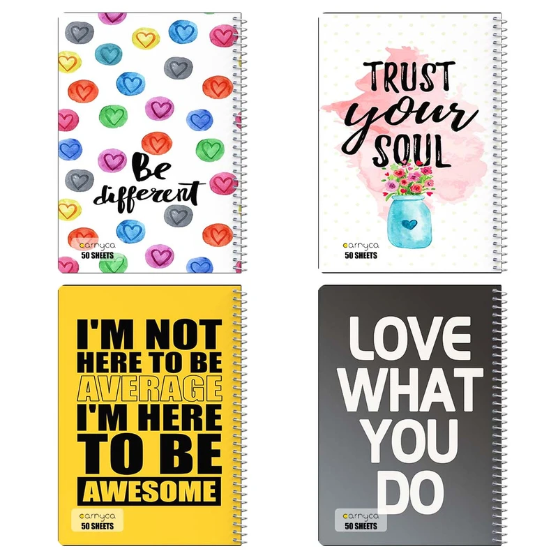 دفتر نقاشي 50 برگ کارنيکا طرح انگیزشی Quote کد 28492 مجموعه 4 عددی