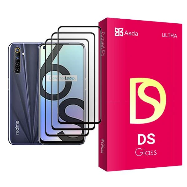 محافظ صفحه نمایش آسدا مدل DS Glass MIX003 مناسب برای گوشی موبایل ریلمی 6S بسته سه عددی