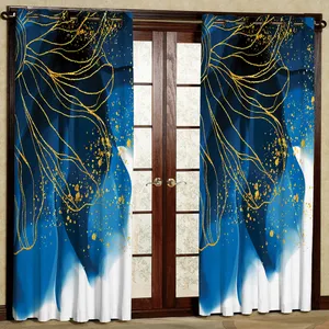 پرده مدل گلبرگ طلایی هازان پانچی کد 2671 سایز 140x200 سانتی متر