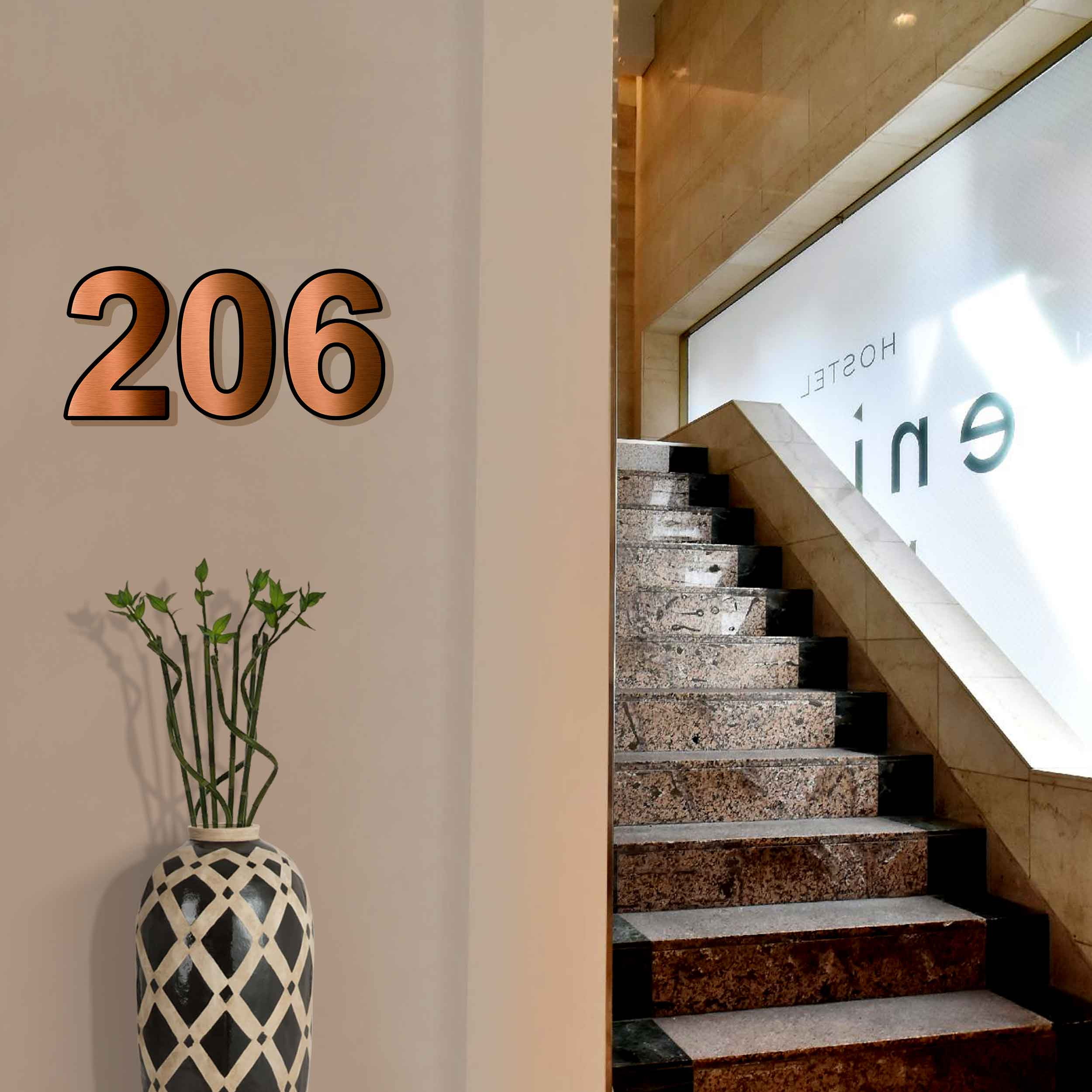 تابلو راهنما آژنگ طرح مستطیل مدل شماره و اعداد کد NUC-7-434