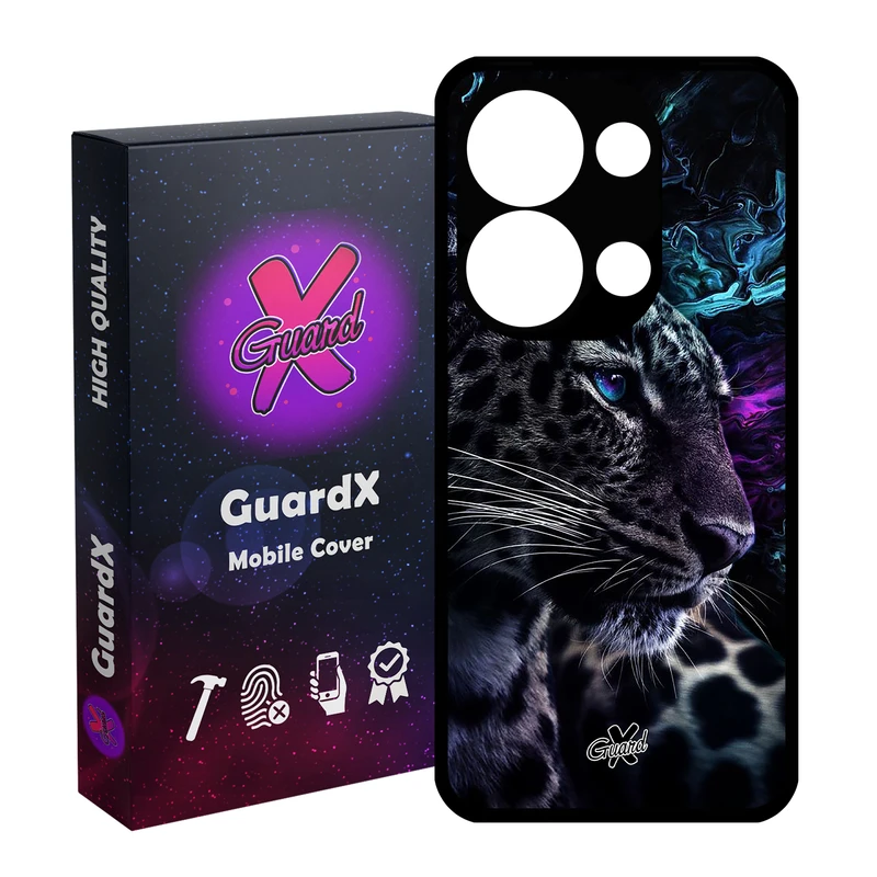 کاور گارد ایکس طرح پلنگ مدل Glass10250 مناسب برای گوشی موبایل شیائومی Poco X6 5G / Note 13 Pro 5G
