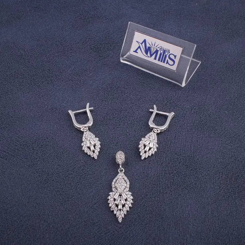 نیم ست نقره زنانه مدل AMT-N171