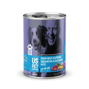 کنسرو غذای سگ یو اس پت مدل های پریمیوم طعم گوشت بز و کدو سبز وزن 430 گرم