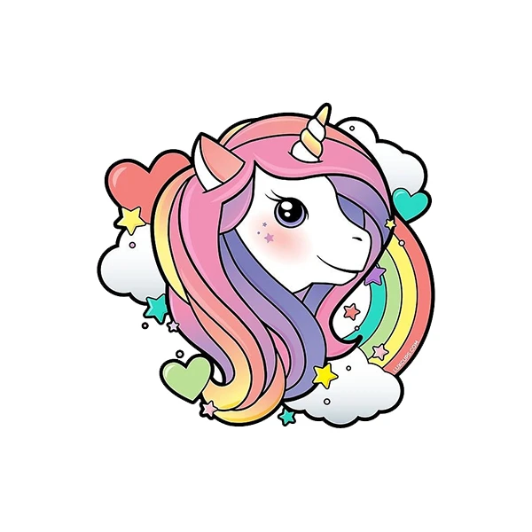 استیکر پارچه و لباس پاد آفرین طرح اسب تک شاخ کد 3437