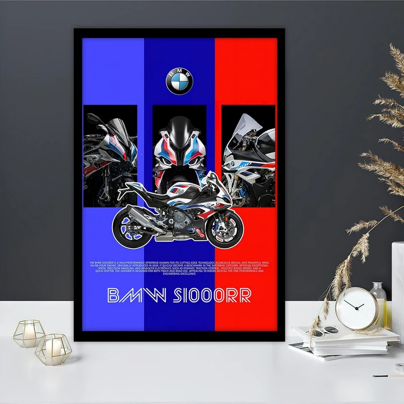 تابلو بکلیت طرح موتور BMW S100RR مدل B-S10760 فریم مشکی