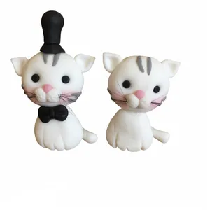مجسمه مدل گربه طرح خانم و آقا مجموعه 2 عددی