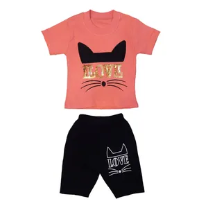 ست تی شرت و شلوارک دخترانه کد D6