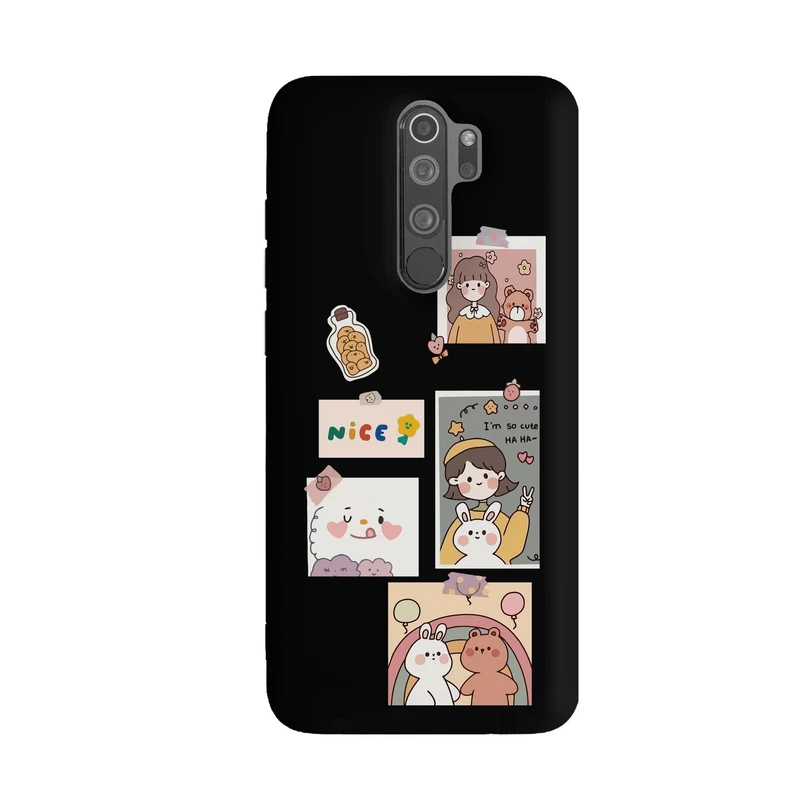 کاور قاب گارد طرح دختر و خرس کد t9094 مناسب برای گوشی موبایل شیائومی Redmi Note 8 Pro