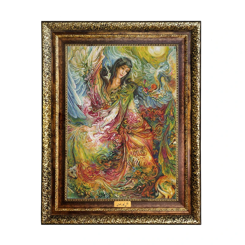 تابلو فرش ماشینی نقش نگار رضوی طرح مینیاتور کد 542H