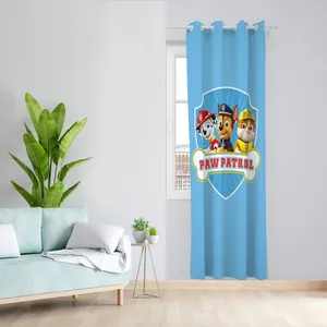  پرده کودک مدل سگ نگهبان مخمل پانچی کد 4677 سایز 140x280 سانتی متر  