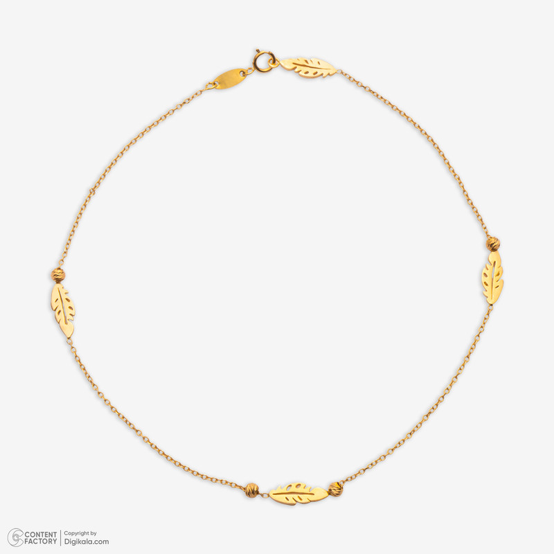 پابند طلا 18 عیار زنانه گلدم مدل طرح برگ B447015