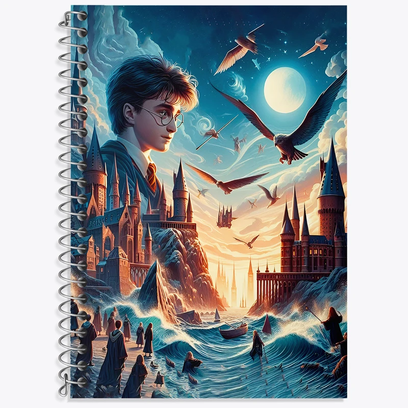 دفتر زبان 50 برگ خندالو مدل سه خط طرح هری پاتر (Harry Potter) کد N2650