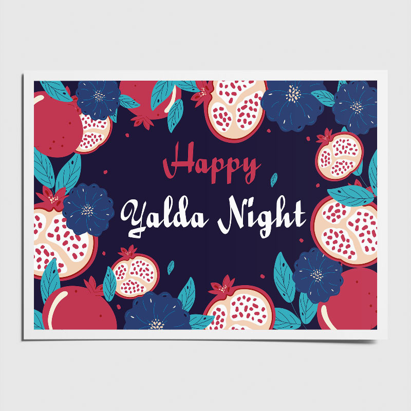 کارت پستال طرح تبریک شب یلدا کد 02