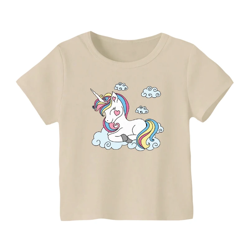 تی شرت آستین کوتاه بچگانه مدل یونیکورن کد ۱۷