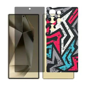 Glass Together model privacy screen protector for Samsung Galaxy S22 Ultra mobile phone with back cover sticker