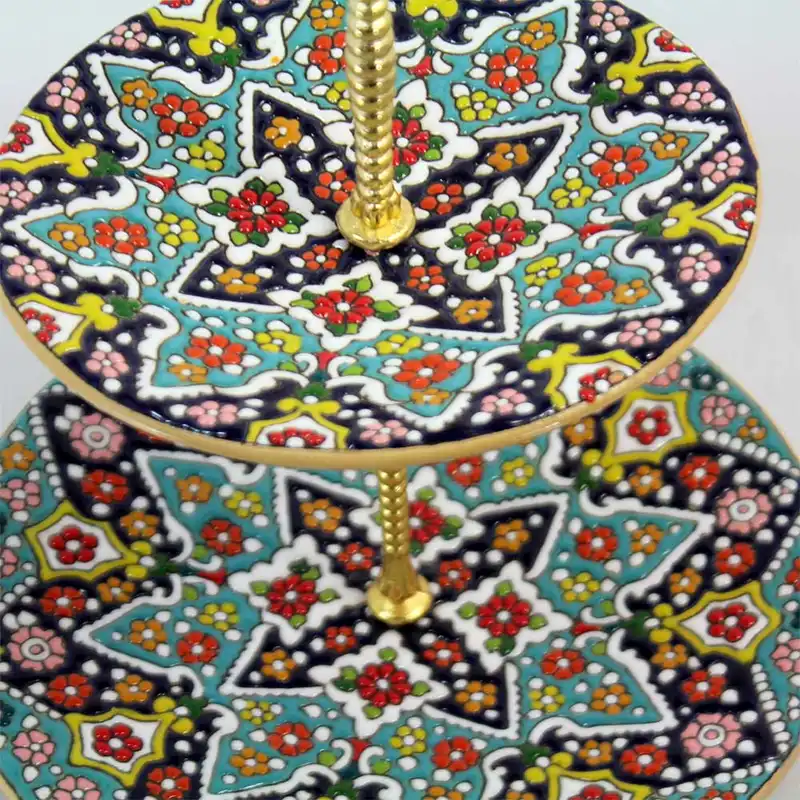 شیرینی خوری میناکاری مدل دوطبقه