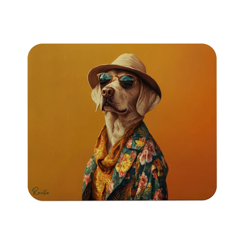 ماوس پد راویتا مدل سگ خوشتیپ کد 3680 سایز 24*19 سانتی متر