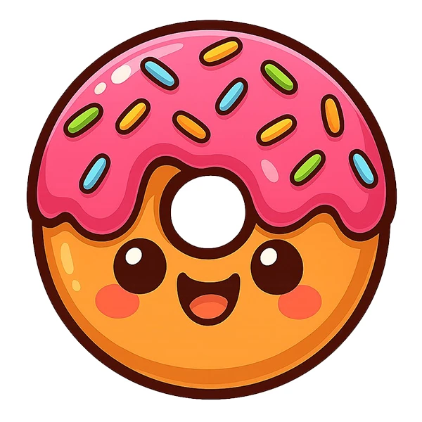 استیکر پارچه و لباس پاد آفرین طرح کارتونی دونات کد 5522