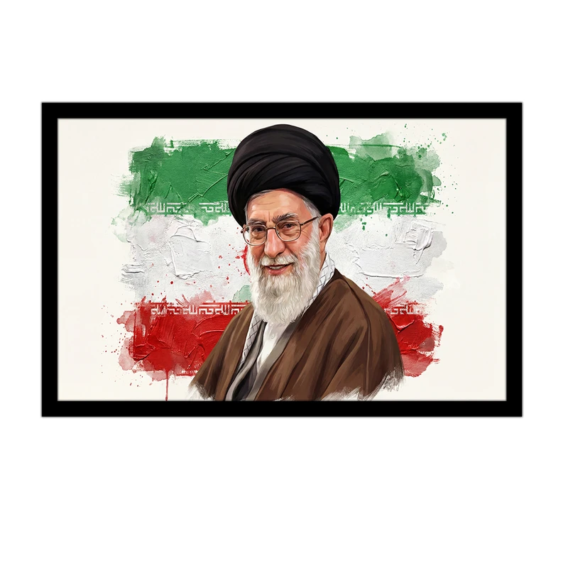 تابلو بکلیت طرح رهبر شهید امام خامنه ای مدل DY1379 فریم مشکی