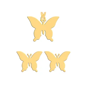 نیم ست طلا 18 عیار زنانه فرشته طرح پروانه  WHSLZ-000504