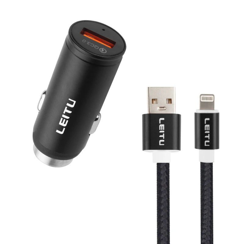 شارژر فندکی لیتو مدل LC-C3 18W به همراه کابل تبدیل لایتنینگ