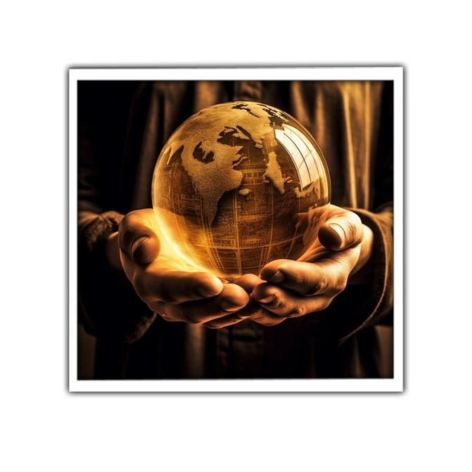 تابلو نوری بکلیت طرح گوی و کره جغرافیایی مدل W-MID-16465