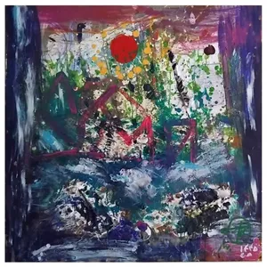 تابلو نقاشی رنگ اکلریک به سبک مدرن طرح رودخانه