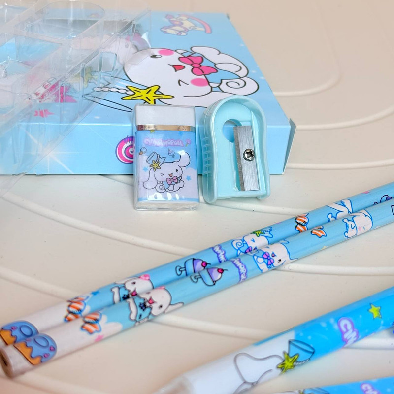 بسته لوازم تحریر مدل کرومی و سینامورول مجموعه 7 عددی