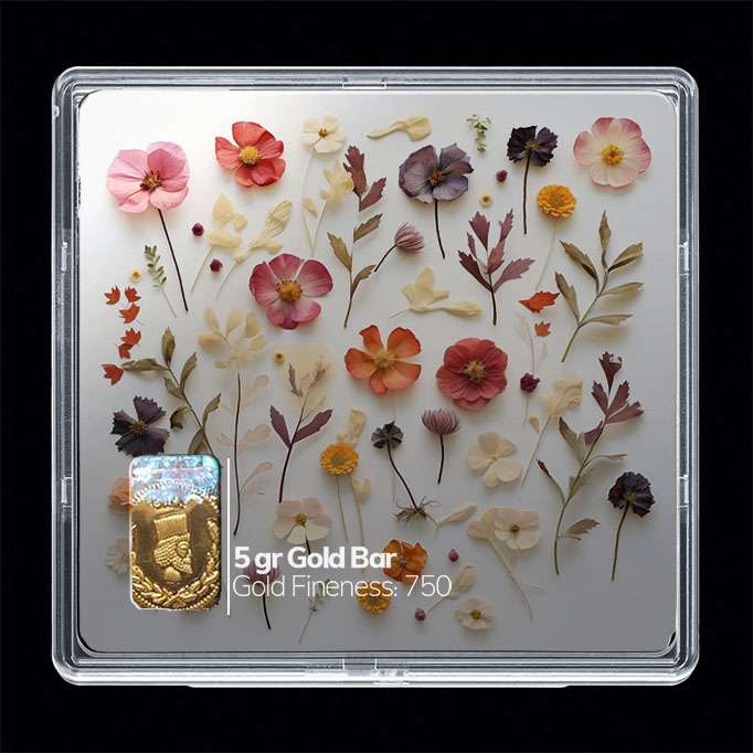 شمش طلا 18 عیار مدوپد مدل گل کد SG10418