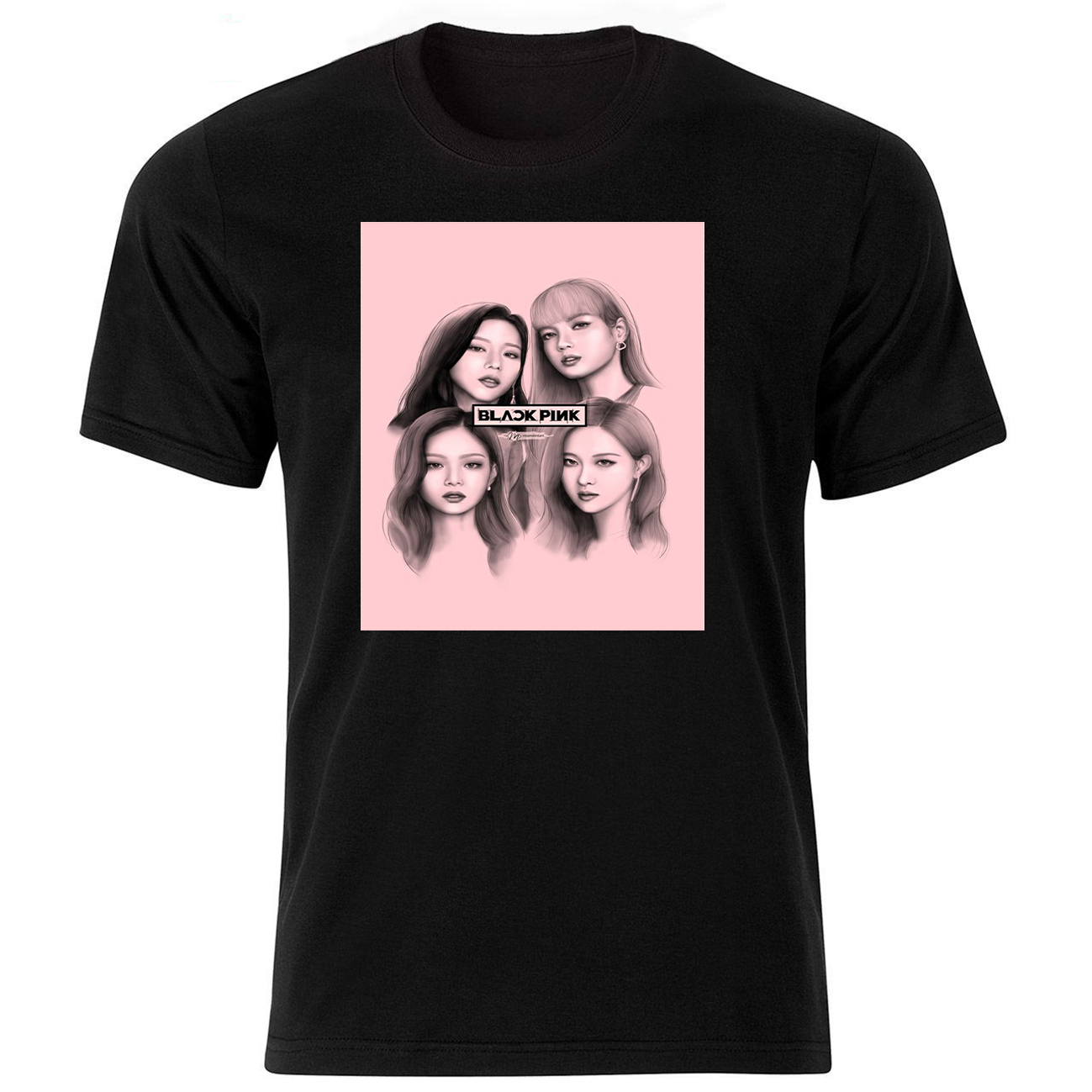 تی شرت دخترانه طرح بلک پینک کد 130