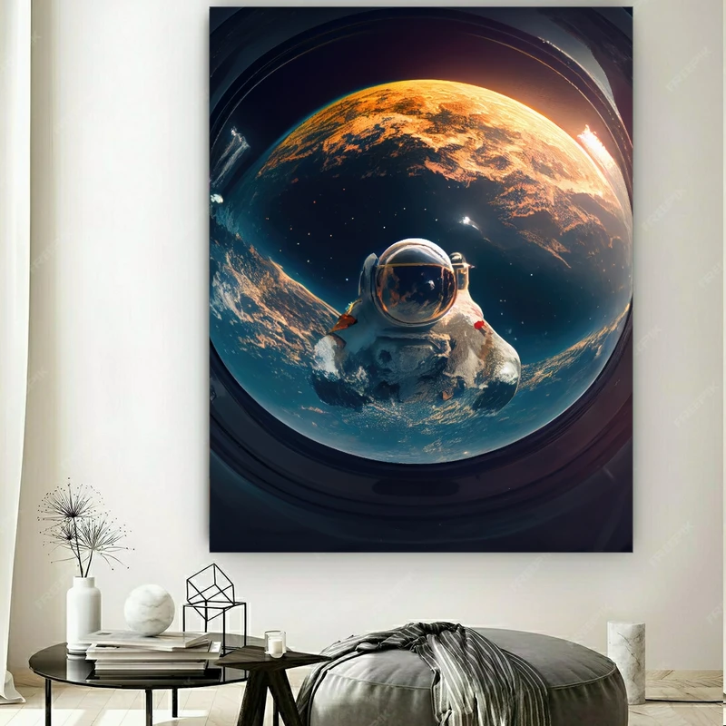  پوستر طرح مخمل فضانورد مدل کهکشانی کد FP105062