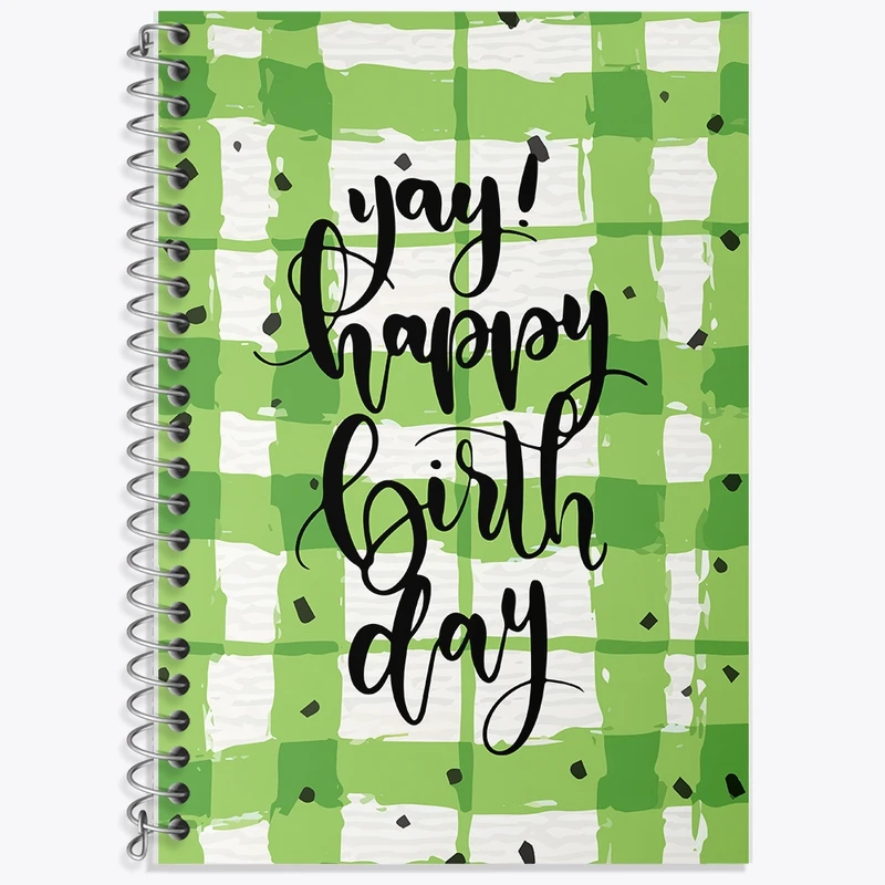 دفتر زبان 50 برگ خندالو مدل دو خط طرح تولدت مبارک کد F2309