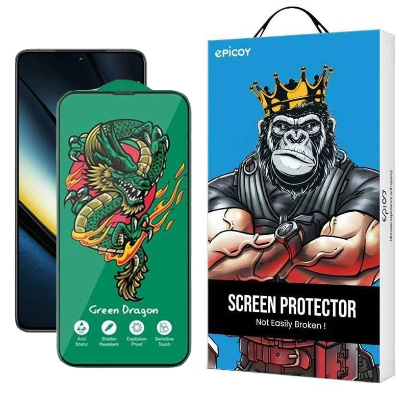 محافظ صفحه نمایش اپیکوی مدل Green Dragon ExplosionProof مناسب برای گوشی موبایل شیائومی Poco F6 Pro/ Poco F6/ Redmi Turbo 3